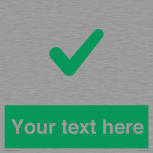 Custom green background, green tick sign